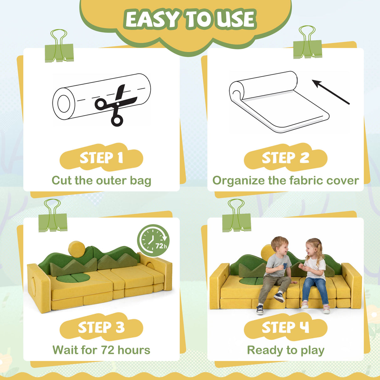 19 Pieces Modular Kids Play Couch for Inspiring Creativity