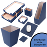 MOOG Leather Desk Set – 7-Piece Organizer-Blue