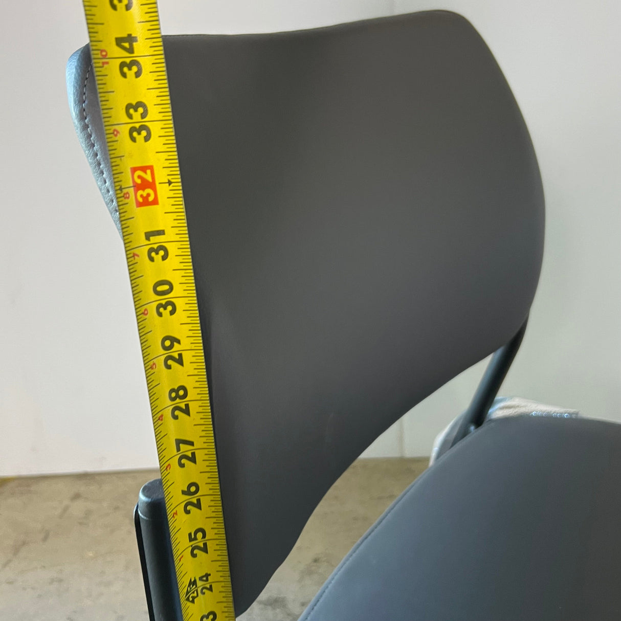 SITONIT SEATING (3 PACK) Grey Chair With Leather Material 34" H x 18.5" x 18.5"