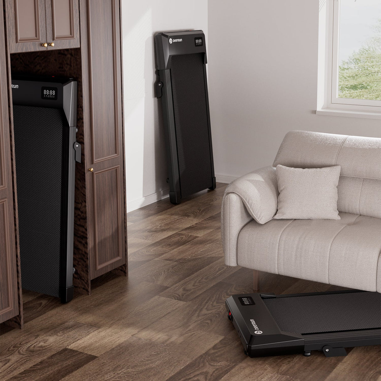 DeerRun Q2 Urban Smart Walking Pad with Incline Treadmill Remote Control