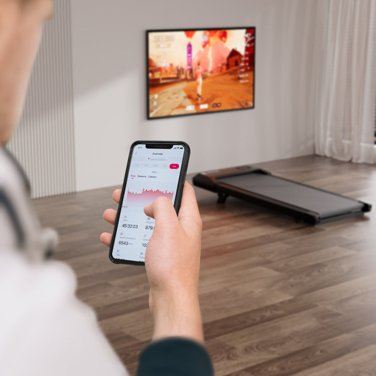 DeerRun Q2 Urban Smart Walking Pad with Incline Treadmill Remote Control