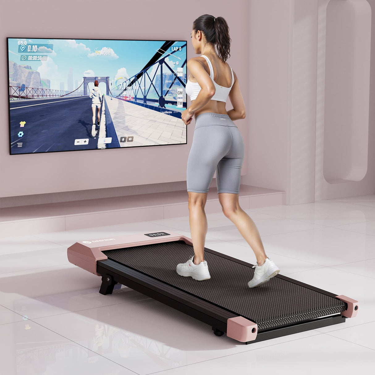 DeerRun Q1 Urban Mini Under-Desk Treadmill with Remote Control