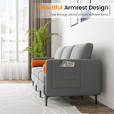 Modular 1/2/3/4-Seat L-Shaped Sectional Sofa Couch with Socket USB Port-3