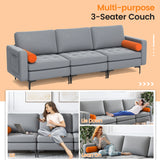 Modular 1/2/3/4-Seat L-Shaped Sectional Sofa Couch with Socket USB Port-3