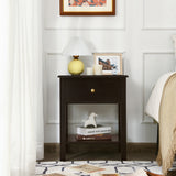 Nightstand End Table with Drawer and Shelf
