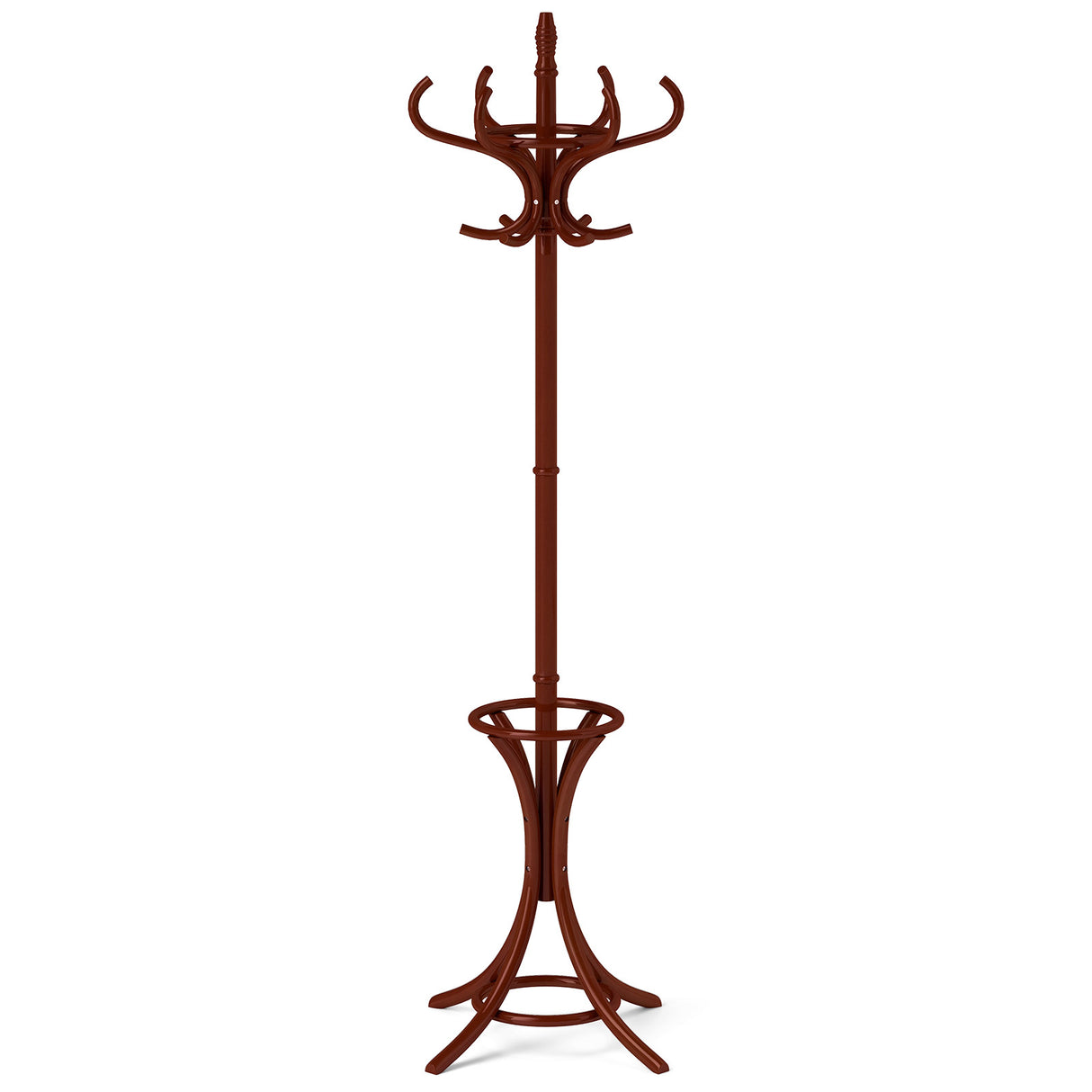 Wood Standing Hat Coat Rack with Umbrella Stand