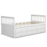 Twin Captainâs Bed with Trundle and 3 Storage Drawers