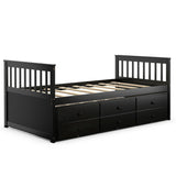 Twin Captainâs Bed with Trundle and 3 Storage Drawers