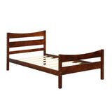 Twin Size Rustic Platform Bed Frame with Headboard and Footboard