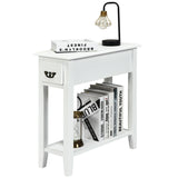 End Table Bedside Sofa End Table Narrow Nightstand with Wooden Legs