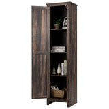 Linen Tower Bathroom Storage Cabinet Tall Slim Side Organizer with Shelf