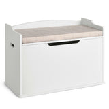 Kids Toy Wooden Flip-top Storage Box Chest Bench with Cushion Hinge