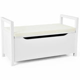 34.5 Ã15.5 Ã19.5 Inch Shoe Storage Bench with Cushion Seat for Entryway