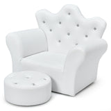 Pink Kids Sofa Armrest Couch with Ottoman