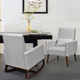 2-in-1 Fabric Upholstered Rocking Chair with Pillow