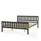 Full Size Wood Platform Bed with Headboard