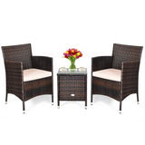 3 Pcs Outdoor Rattan Wicker Furniture Set