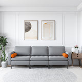 Modular 1/2/3/4-Seat L-Shaped Sectional Sofa Couch with Socket USB Port-3