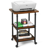 3-tier Adjustable Printer Stand with 360Â° Swivel Casters
