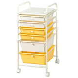 6 Drawers Rolling Storage Cart Organizer-Transparent