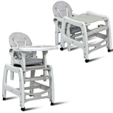 3-in-1 Baby High Chair with Lockable Universal Wheels