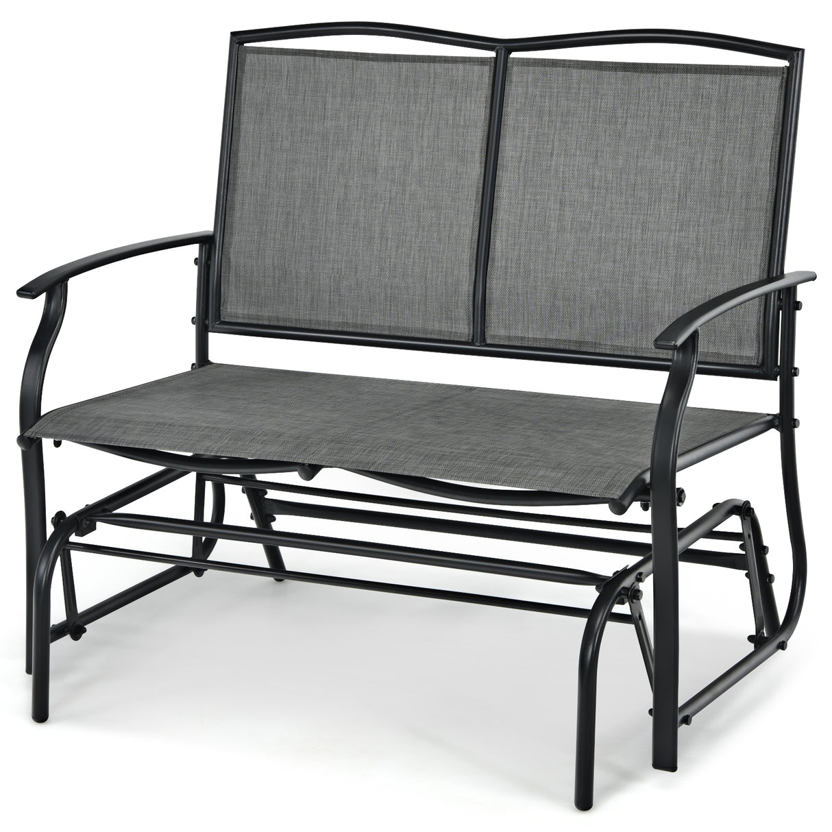 Outdoor Iron Patio Rocking Chair for Backyard and Lawn