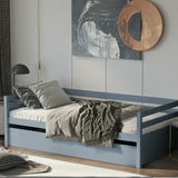 Twin Size Wooden Slat Trundle Platform