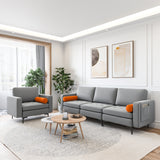 Modular 1/2/3/4-Seat L-Shaped Sectional Sofa Couch with Socket USB Port-3