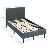 Platform Bed with Button Tufted Headboard