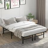 Twin/Full/Queen Size Foldable Metal Platform Bed with Tool-Free Assembly