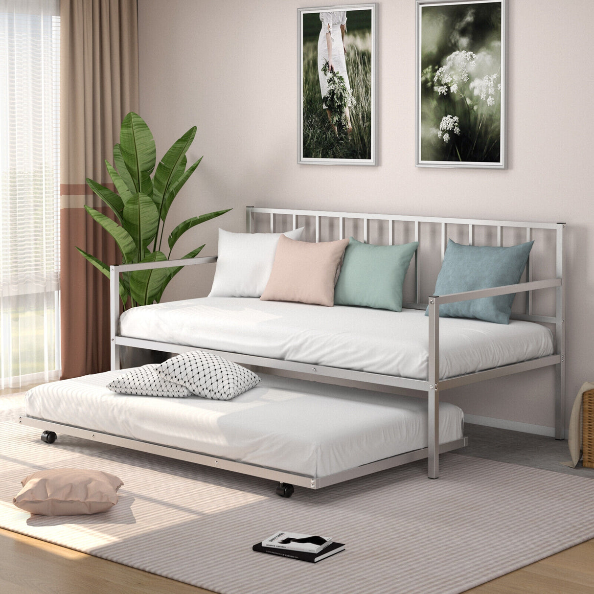 Twin Size Daybed and Trundle Frame Set Trundle Bedframe