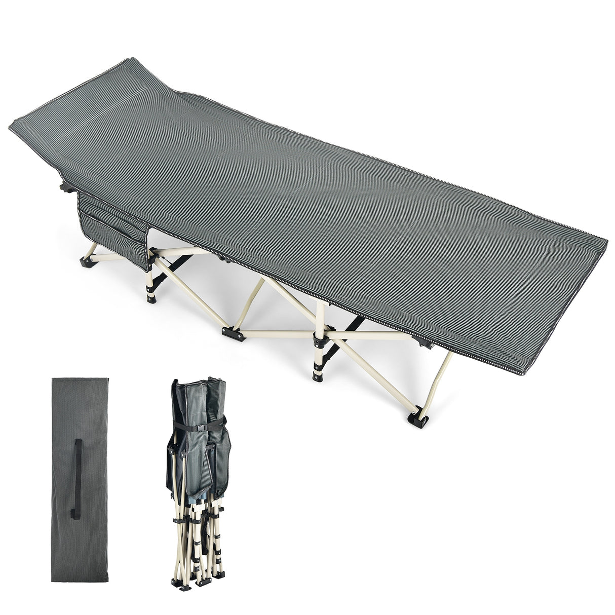 Wide Foldable Camping Cot with Carry Bag