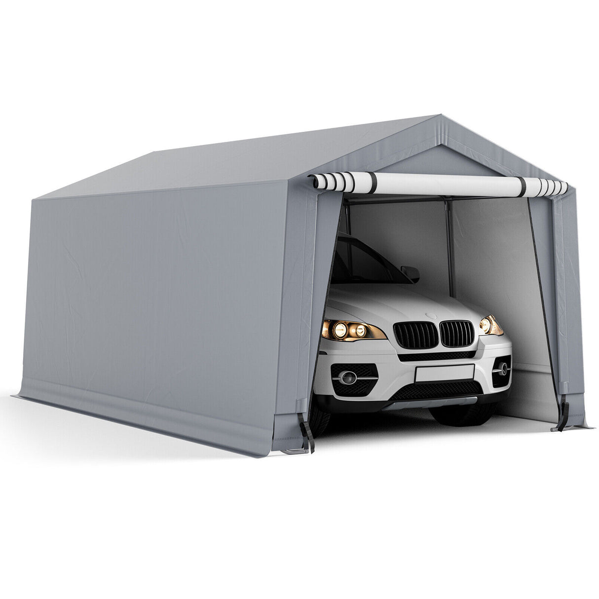 10 x 16/10 x 20 Feet Outdoor Heavy-Duty Carport with 2 Doors
