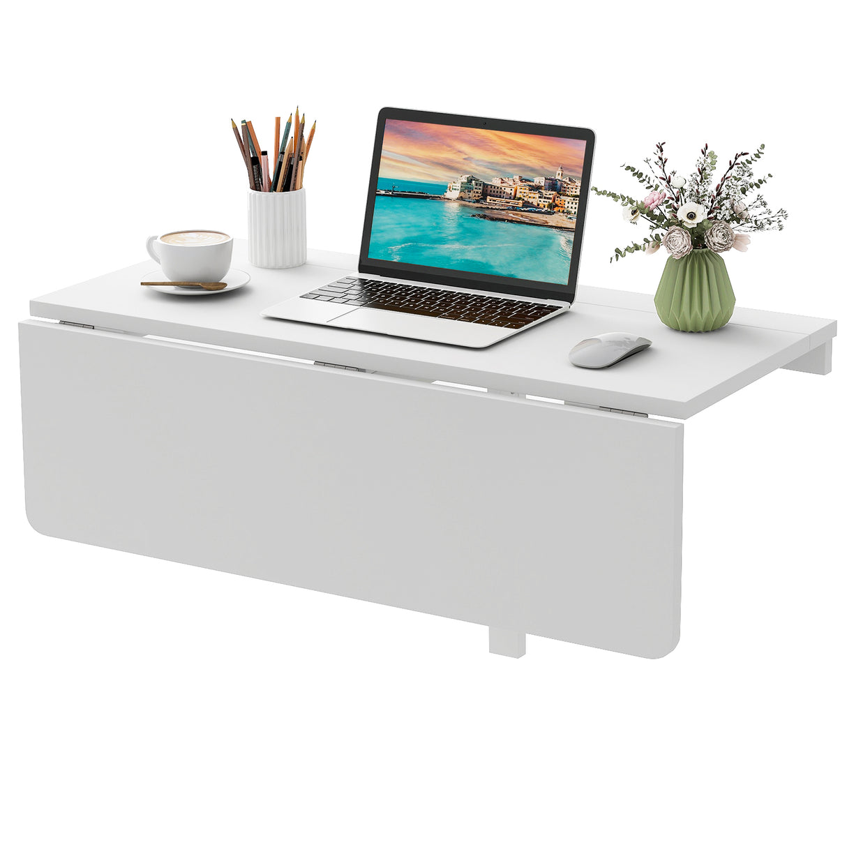 31.5 x 23.5 Inch Wall Mounted Folding Table for Small Spaces