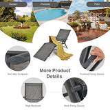 2 Pieces Foldable Chaise Lounge Chair with 2-Position Footrest