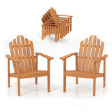 2-Pack/1-Pack Stackable Adirondack Chairs with Solid Acacia Wood for Patio