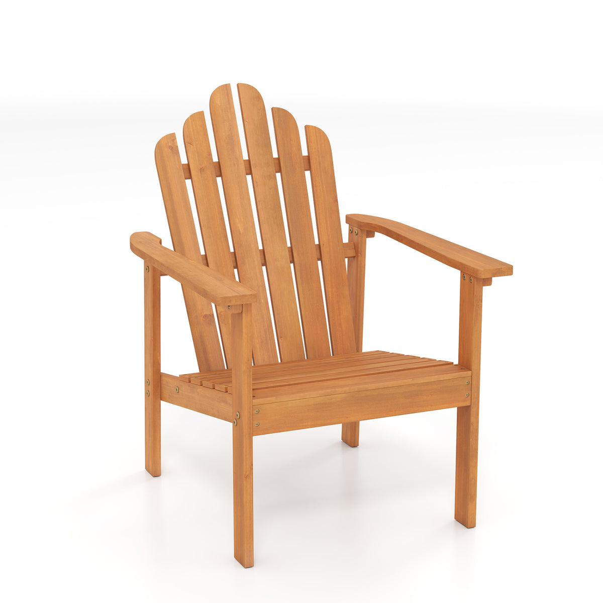 2-Pack/1-Pack Stackable Adirondack Chairs with Solid Acacia Wood for Patio