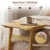Set of 2 Wood Sofa Side Table C-shaped End Table with Wood Veneered Top