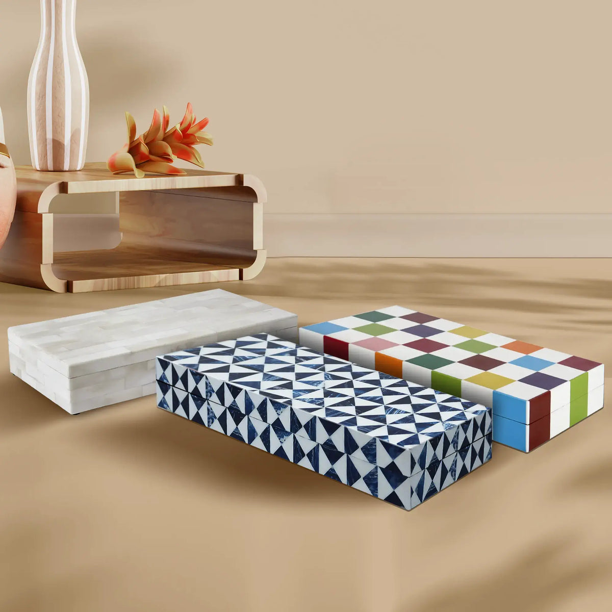 Decorative Boxes Chroma Harmony Combo Collection, Set of 3 – Moogdesk