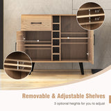 2-Door Buffet Sideboard with 6-Bottle Wine Rack Drawer