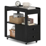 2-Drawer Sofa Side Table with Shelves for Living Room