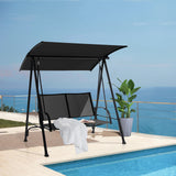 2-Seat Outdoor Canopy Swing with Comfortable Fabric Seat and Heavy-duty Metal Frame