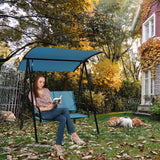 2-Seat Outdoor Canopy Swing with Comfortable Fabric Seat and Heavy-duty Metal Frame