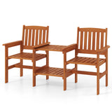 2-Seater Outdoor Patio Furniture Set with 1.57 Inch Umbrella Hole