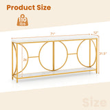 2-Tier Faux Marble Top Console Table with Storage Shelf-White