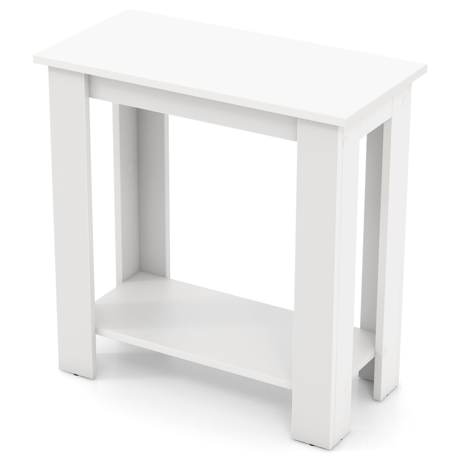 2-Tier Modern Compact End Table with Storage Shelf
