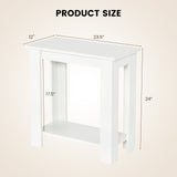 2-Tier Modern Compact End Table with Storage Shelf