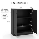 2-Door Modern Floor Storage Cabinet with 3-Tier Shelf