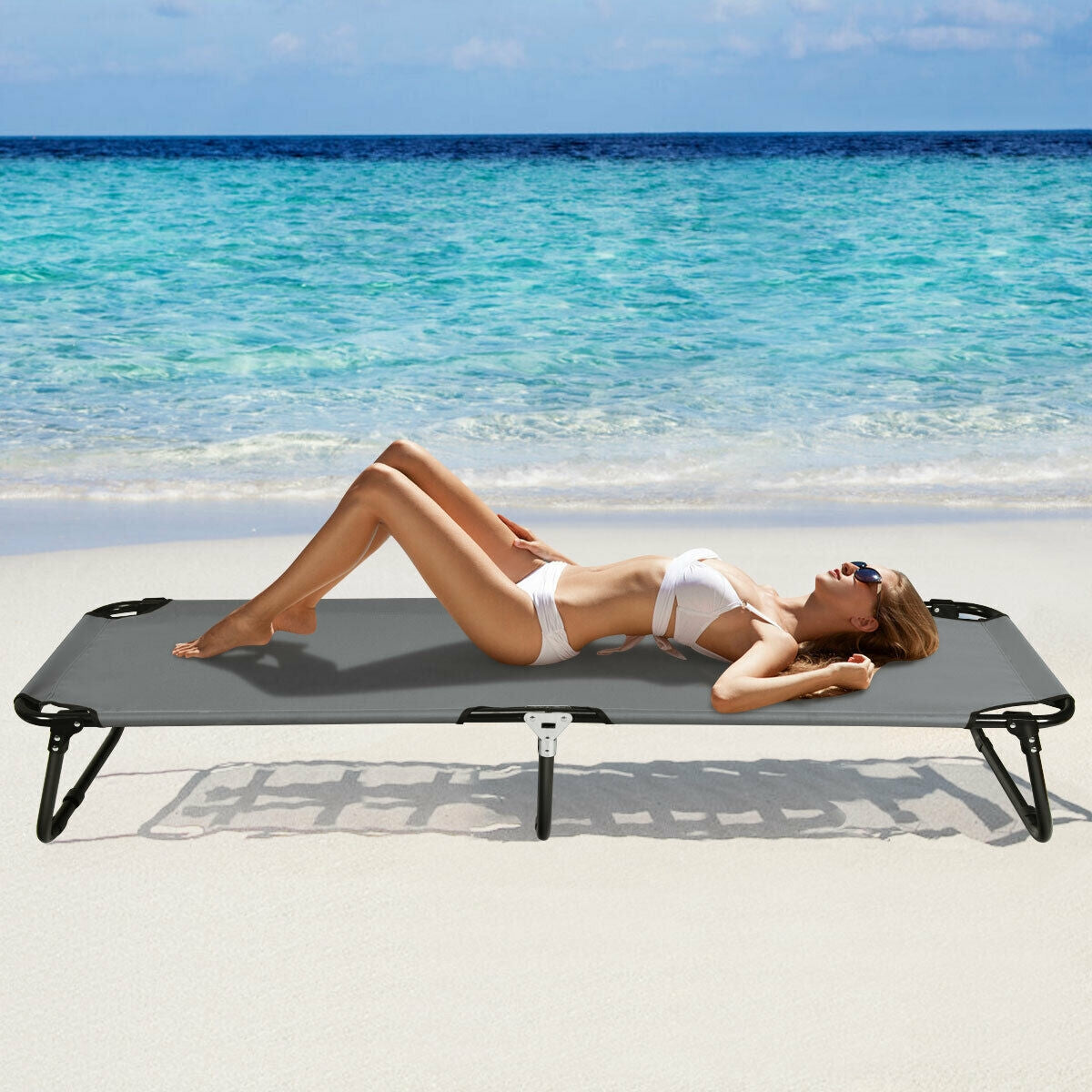 Folding Camping Bed Outdoor Portable Military Cot Sleeping Hiking
