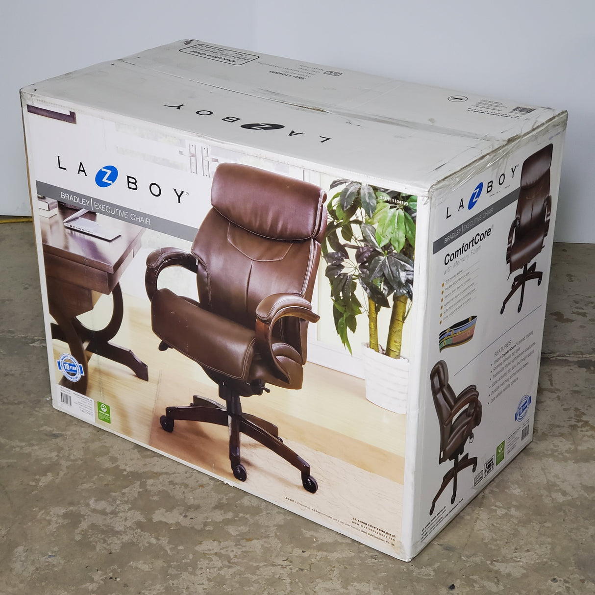 LAZBOY Bradley Executive Rolling Office Chair Brown 44762 1104593 La-Z-Boy